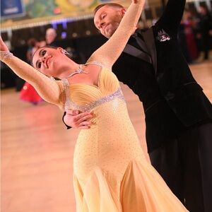 Beautiful Yellow Ballroom/Smooth Competition Dress